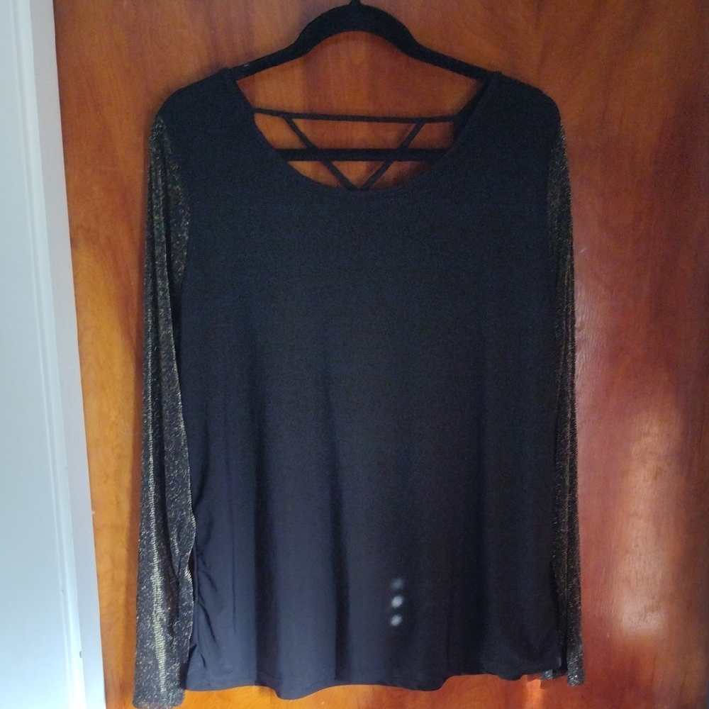 Elegant Black and Gold Women's Top
